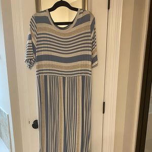 Chic Soul Striped Maxi Dress (1X)